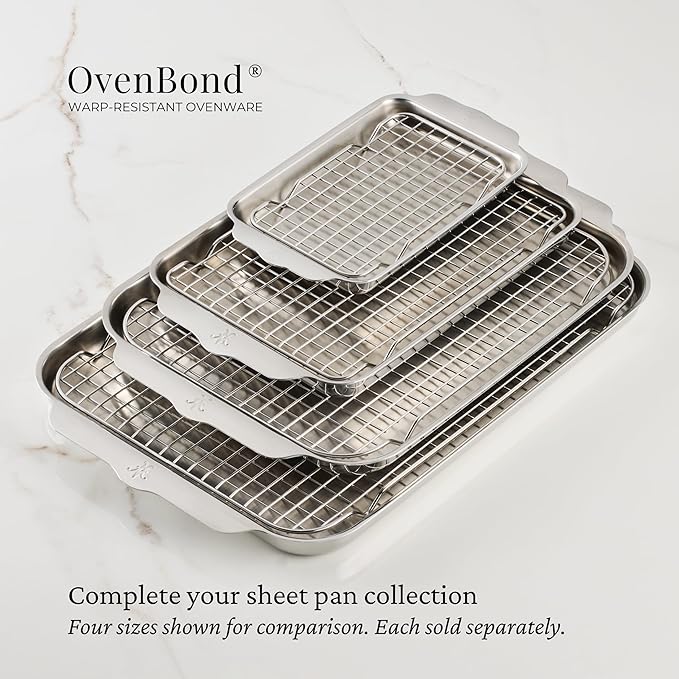 Provisions OvenBond 12 x 15 Stainless Steel Medium Sheet Pan with Rack