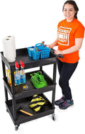 Stand Steady Tubstr Compact Utility Cart Black 2.5 in Deep Tub Shelves 300 lbs Weight Capacity