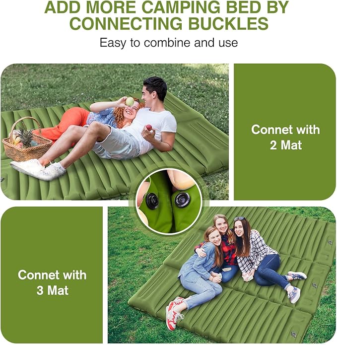 Sleeping Pad for Camping 5 Extra-Thick Camping Mat with Pillow Built-in Foot Pump Ultralight Inflatable Sleeping Mat for Camping Backpacking Hiking Camp Tent