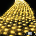 Lovelite 610 LED Christmas Net Lights 34.5ft x 5ft Mesh Lights Outdoor Clear Wire 8 Modes Waterproof Connectable String Lights Plug in for Bushes Xmas Tree Garden Holiday Party Decor - Warm White