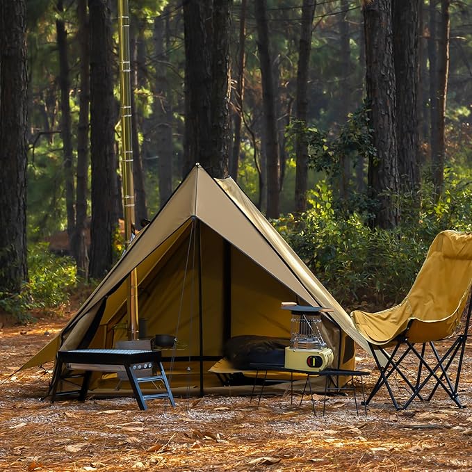 Hot Tent with Stove Jack 4-Season Waterproof Chalet Tent Easy Setup Weather-Resistant Shelter for Winter Camping &amp Outdoor Adventures