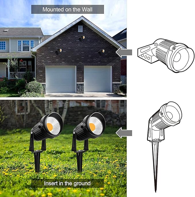 ZUCKEO 10W Low Voltage Landscape Lights LED Landscape Lighting with Connectors 12V Outdoor Spotlights Yard Garden Pathway Lights 1000LM Waterproof Warm White Light (14 Pack)