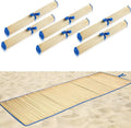 6 Packs Straw Beach Mat Non Slip Straw Foldable Lightweight Multi-Purpose Mat for Sunbathing Floor Yoga Picnics Camping Party Festivals Outdoor Activities
