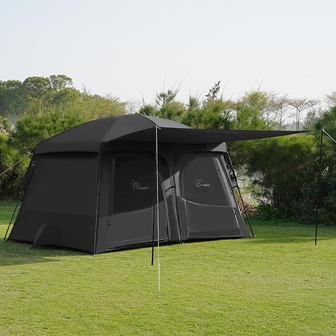 Vidalido Tents6-8 Person Camping Tent with Extended Vestibule2 Room Weather Resistant Family TentsEasy Install Waterproof Outdoor Tent for Backpacking and Camping Hiking