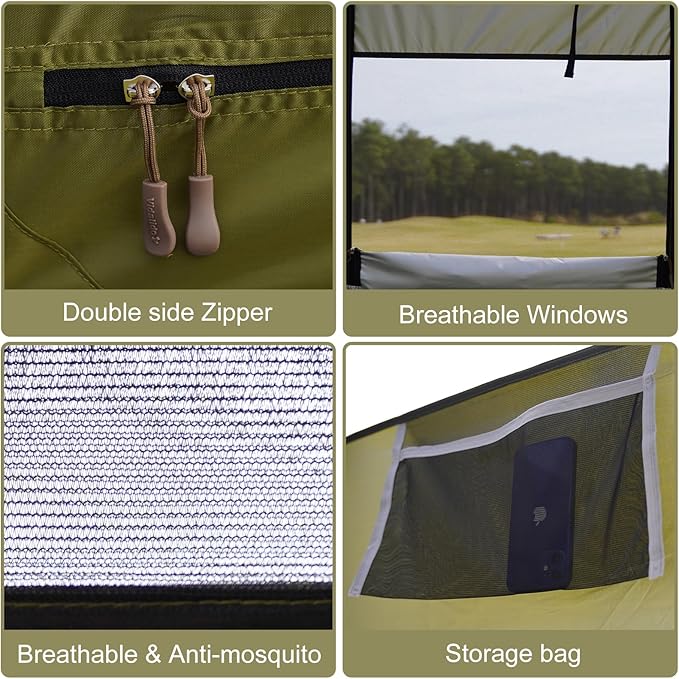 Vidalido Outdoor Camping Shower Tent Easy Setup Privacy Tent Changing Room Portable Camp Shower Tents for Camping with Floor Waterproof Privacy Shelters Camping Toilet Tent