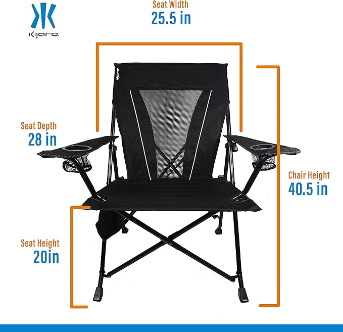 Kijaro XXL Dual Lock Portable Camping Chair - Supports Up to 400lbs - Enjoy The Outdoors in a Versatile Folding Sports &amp Outdoor Chair