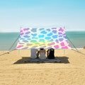 ALAZA Rabow Cheetah Leapard Prints Beach Tent Sun Shelter UPF50+ Protection Beach Shade Canopy w/ 4 Sandbags for Outdoor Camping Fishing Backyard Fun Picnic 10x9 ft