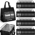 Aliceset 80 Pcs Thank You Insulated Bags for Food Delivery Bulk 9.5 x 9.5 x 6 Inch Thermal Insulation Bag for Cold and Hot Food for Travel Pizza Coffee Milk Catering Restaurant Picnic (Black)