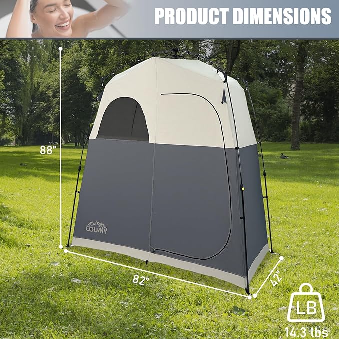 Instant Camping Shower Tent Privacy Shelter Portable Outdoor Sun Shelter for Camping Beach Hiking Fishing 1 Room/2 Rooms