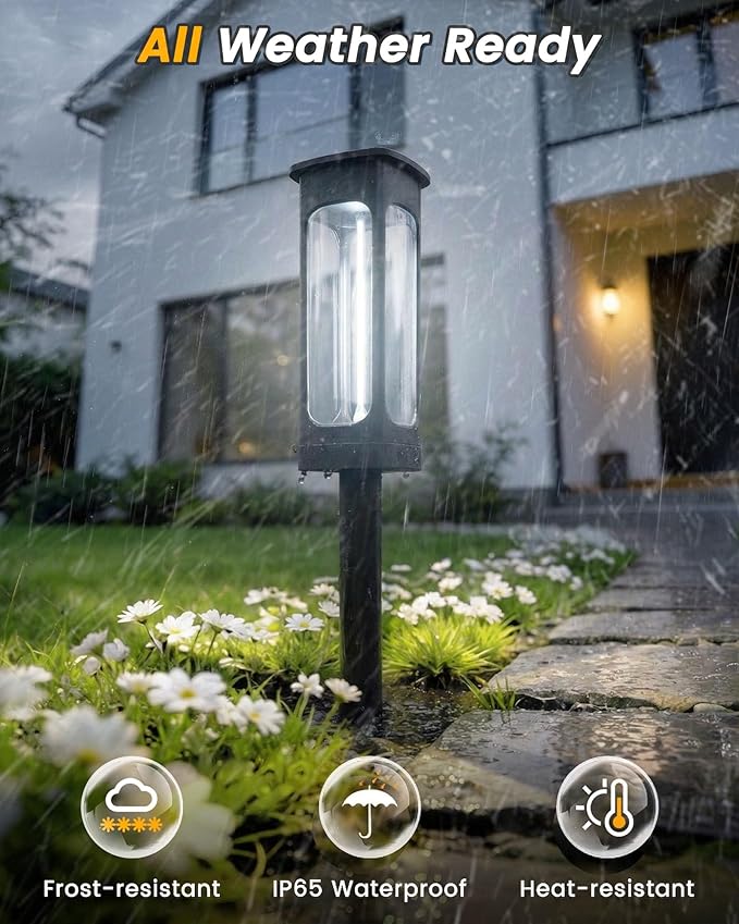 VOLISUN Solar Pathway Lights6 Pack LED Solar Lights Outdoor Waterproof Landscape LightingCool White Color Solar Path LightsLandscape LightsSolar Garden Lights for Yard Lawn Driveway Walkway