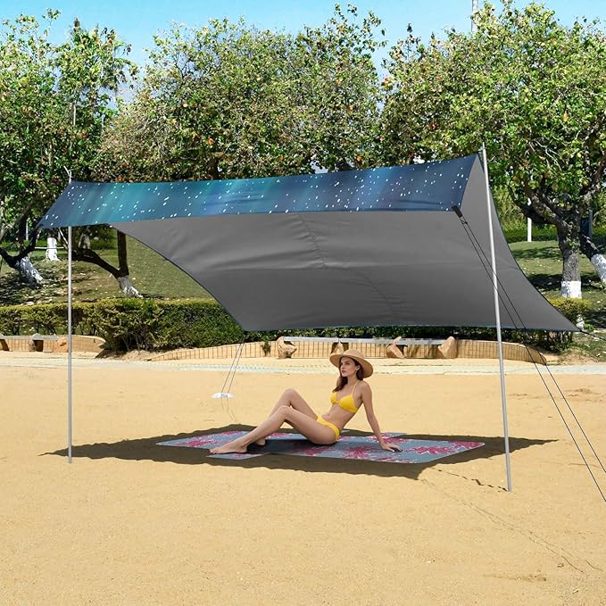 Camping Sun Shelters Aurora Borealis in Woods Beach Canopy 126 * 110.2in