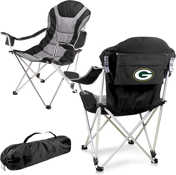 Picnic TIME NFL Unisex-Adult NFL Reclining Camp Chair Beach Chair for Adults Sports Chair with Carry Bag