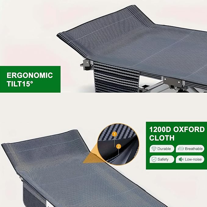 Camping Cot for Adluts Sleeping Portable Bed Folding Outdoor Cot for Camping W/Soft Pad Cement Grey