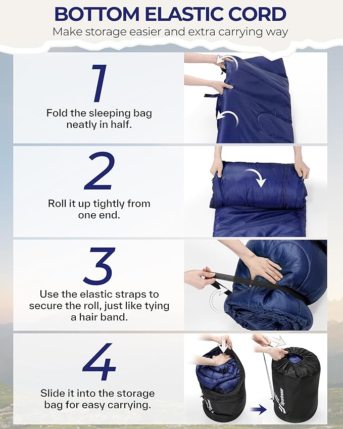 Sportneer 0 Degree Sleeping Bag for Cold Weather XL Winter Sleeping Bag for Adults Flannel Lined Camping Sleeping Bag 32°F–59°F Rated 87 x 33.5 4.4 lbs Detachable Hood Compression Sack