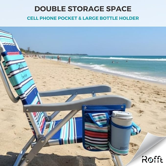 Beach Chair 6 Positions Backpack Beach Chairs for Adults Reclining and Folding Heavy Duty Backpack Straps Best Beach Chair Lay Flat Lightweight