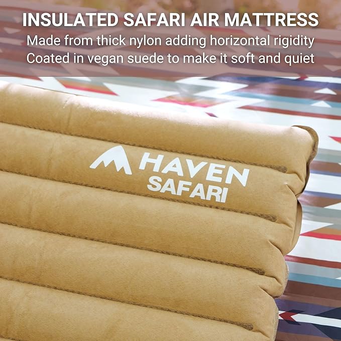 Haven Tents Lay Flat Hammock Tent - Waterproof Camping Hammock with Mosquito Net Insulated Pad and Rainfly - Haven Tent Haven XL Haven Safari