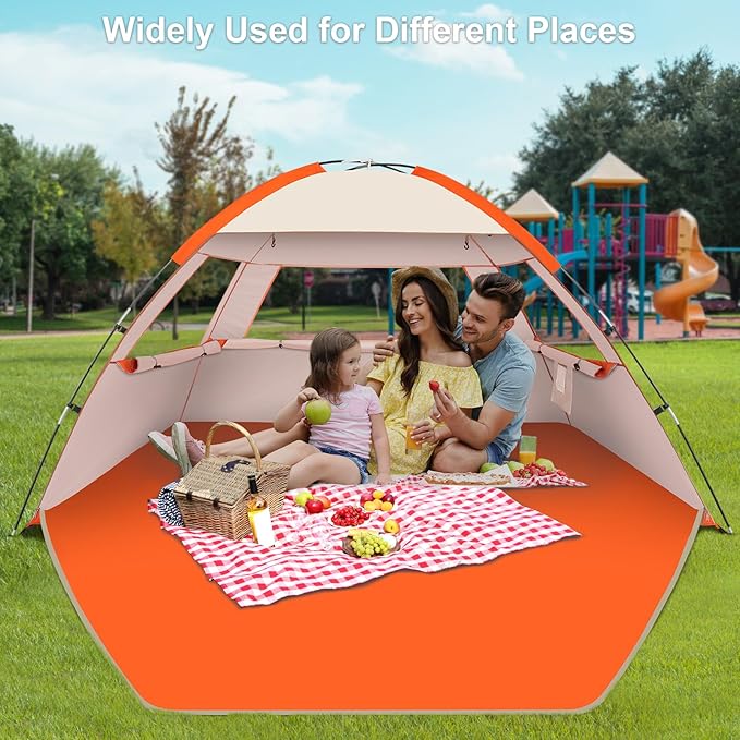 Gorich Beach Tent Sun Shelter for 3/4/6/8/10 Person with UPF 50＋ UV Protection Lightweight &amp Easy Setup Beach Shade Canopy Portable Beach Shade Tent Beach Cabana