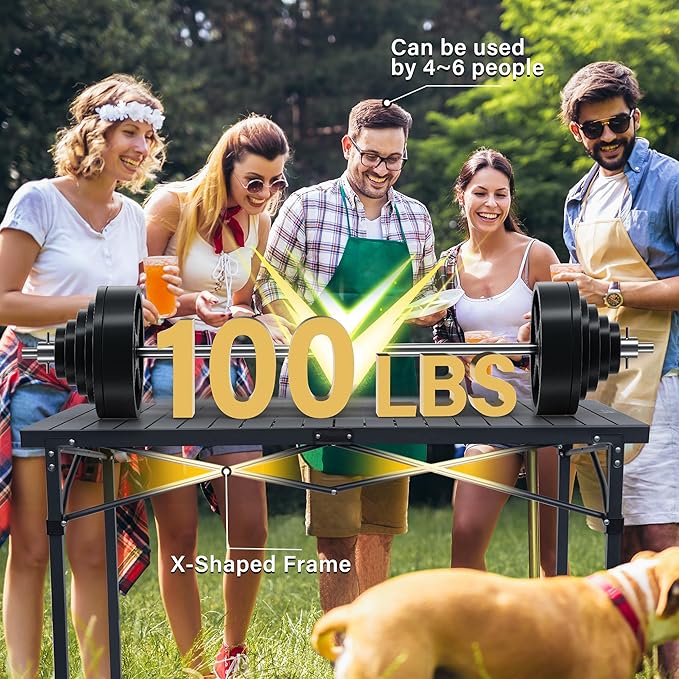 OUTSIDER Folding Camping Table with Aluminum Roll-up Tabletop Portable Lightweight Beach Table with Carry Bag for Outdoor Cooking Picnic BBQ Travel Backyard Style1