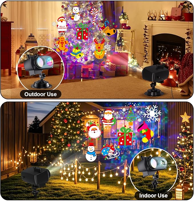 2025 Upgrade Halloween Christmas Projector Lights Decorations COOLWUFAN Outdoor Indoor Holiday Projector Lights with Remote and 20 HD Effects(3D Ocean Wave) for Xmas Halloween Party Yard Decor