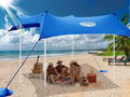 UMARDOO Family Beach Tent Canopy Sun Shade Portable 10×10FT Large Wind Resistance Beach Sun Shelter Easy Setup with Packable Carry Bag for Outdoor Travel UPF 50+ (Blue)