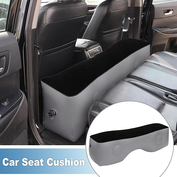 Car Air Inflation Mattress Comfortable Rear Seat Air Travel Bed Car Sleeping Mat for Napping Travel Blue Gray