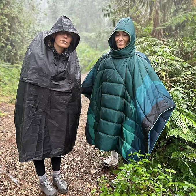 Camping BlanketHoodie Blankets Poncho Outdoor Waterproof Windproof Warm Durable &amp Portable for Stadium Concerts CarTravel Beach Picnic Grass75 * 55 inch