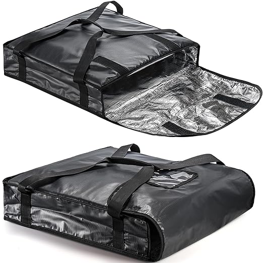 DEAYOU Pizza Bag Insulated Pizza and Food Delivery Bag Professional Thermal Pizza Warmer Bag Hot Pizza Carriers for Transport Catering Moisture Free Heavy Duty 20 x 20 x 5 Black