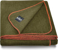 Large Military Wool Blanket - Warm &amp Thick Emergency Survival Blanket Great for Camping Outdoors Sports Events Picnics 4.5 lbs 64 x 88 (Olive Green)