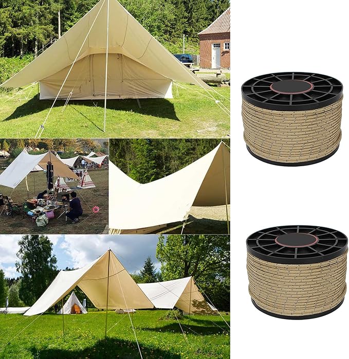 Camping Gear Camping Rope Cord Guy Line for Camping Tent Fixation Travel Backpacks Outdoor 50M 164Feet 4mm Reflective Tent Guy Rope