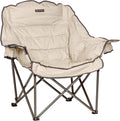 Lippert Big Bear Club Camping Chair - Sand Comfortable Foldable Chair Oversized Pillow Cushions Dual Cupholders Powder Coated Steel 600D Polyester Fabric 400 lb. Capacity 2022114813