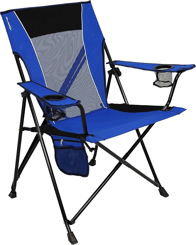 Kijaro Dual Lock Folding Camp Chairs - Versatile for Sports Outdoors &amp Lawns - Locks Positions - Maldives Blue