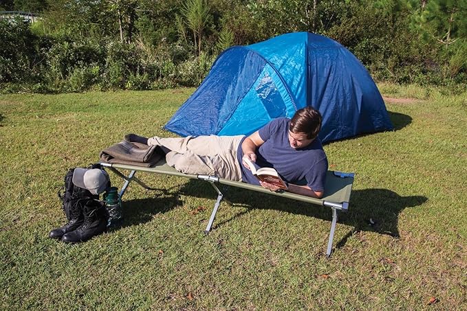 Trailblazer GI-Style Heavy Duty Folding Steel Cot | Sturdy Military-Style Camping Cot | Durable Steel Frame | Portable Foldable Design for Outdoor Adventures | Emergency Use | Survival &amp Prepper G