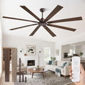 ZMISHIBO 80 Inch Ceiling Fan No Light with Remote Control 8 Blades Quiet DC Reversible Motor 6-Speed Timer Oil Rubbed Bronze Finish Indoor Outdoor Ceiling Fans for Patios Living Room Garage