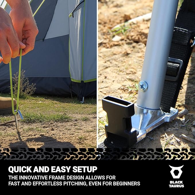 Turbo Heavy-Duty Camping Tent – Quick-Setup 4-Season Family Tent with Waterproof 150D Shell &amp Instant Frame – Choose Capacity (HD 300/HD 450) &amp Color