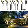 Outdoor Landscape Lighting 6-Pack Outdoor Spot Lights with Transformer Plug in LED Spot Lights for Garden Yard Backyard Plants Lawn Trees House Flags IP65 Waterproof – Warm White