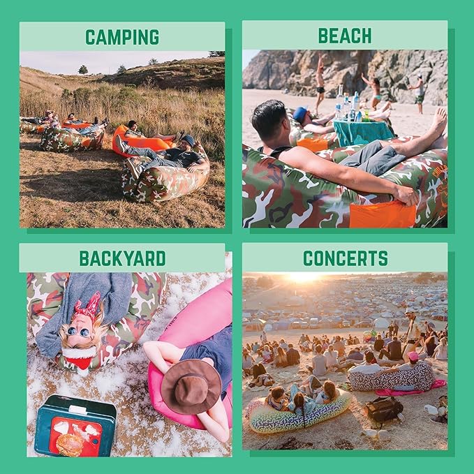 Chillbo Lazybone Inflatable Lounger - Ultimate Inflatable Couch for Maximum Chill - The Perfect Blow Up Couch for Music Festivals Or Lounger for Camping