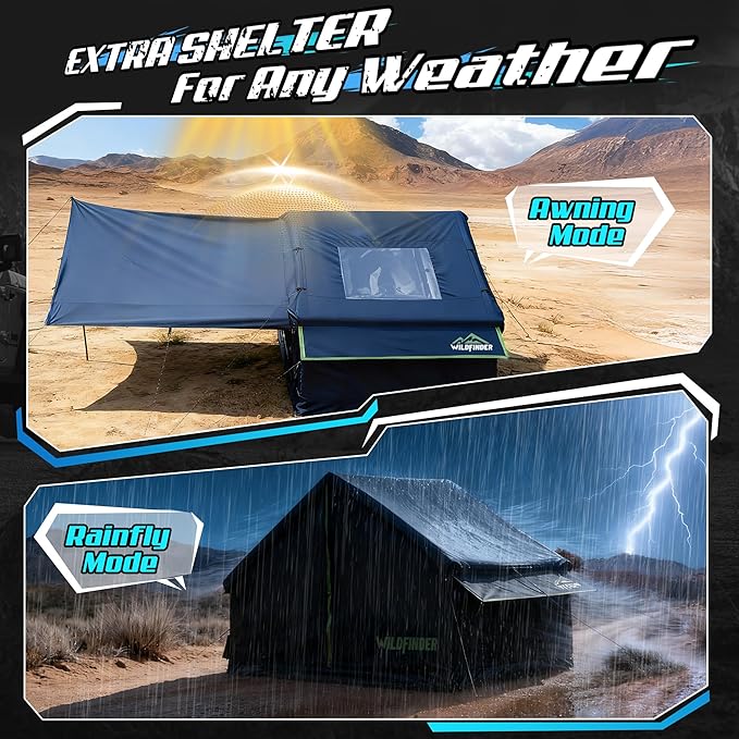 Inflatable Tent with Skylight &amp Awning Inflatable Tents for Camping Blow Up Tent with Stove Jack Glamping Tent with Mesh Windows &amp Doors Waterproof Oxford Tents for Camping 4-6 Person