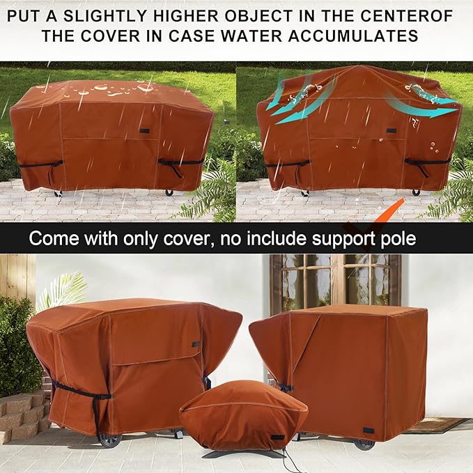 NettyPro Griddle Cover for Blackstone 28 inch Griddle Waterproof Heavy Duty 2 Burner Flat Top Gas Grill Cover 28 Cooking Station Camping Brown