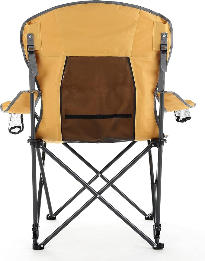 Arrowhead Outdoor Portable Folding Hybrid 2-in1 Camping Chair Adjustable Recline Vent Padding Cup Holder &amp Storage Pouch Heavy-Duty Oversize Supports 300lbs Includes Bag USA-Based Support