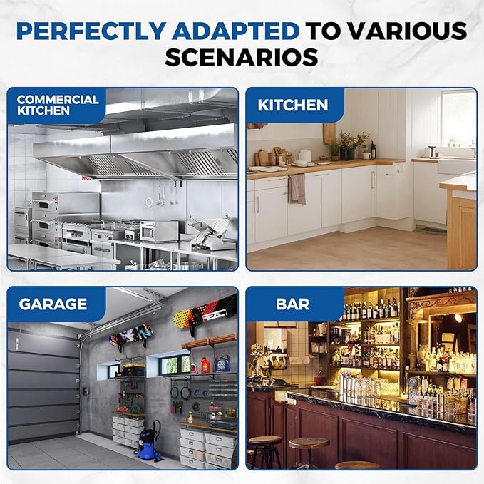 Profeeshaw Stainless Steel Shelf Wall Mounted Commercial Stainless Steel Shelves 8.6 * 24 Inch 50lb Heavy Duty Commercial Kitchen Shelf for Restaurant Bar Utility Room Kitchen and Garage