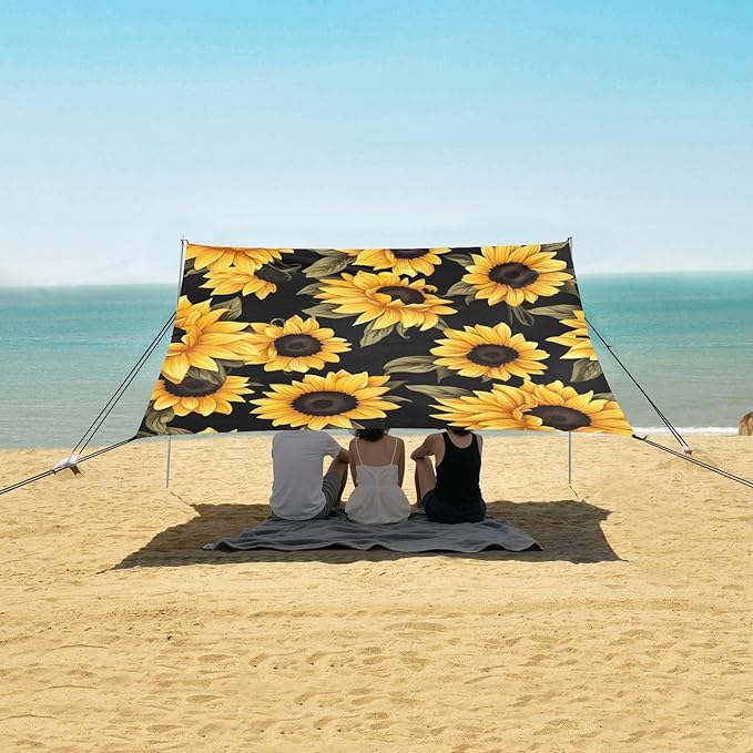 SunfloerCamping Sun Shelters 9.2 x 10.5 FT Beach Canopy Tent Sun Shade with Carrying Bag for Camping Trips Fishing Backyard Fun or Picnics 21341699