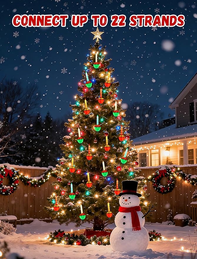 Bubble Lights for Christmas Tree8FT Christmas String Lights with 8 Bubble Lights(1 Spare)C7/E12 Base LED Bubble String Lights for Holiday/Yard/Garden/Patio Decor