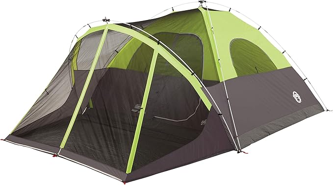 Coleman Steel Creek 6-Person Tent with Screened Porch &amp Integrated Rainfly Weatherproof Tent with Screen Room Sets Up in Minutes Fits Queen-Size Airbed