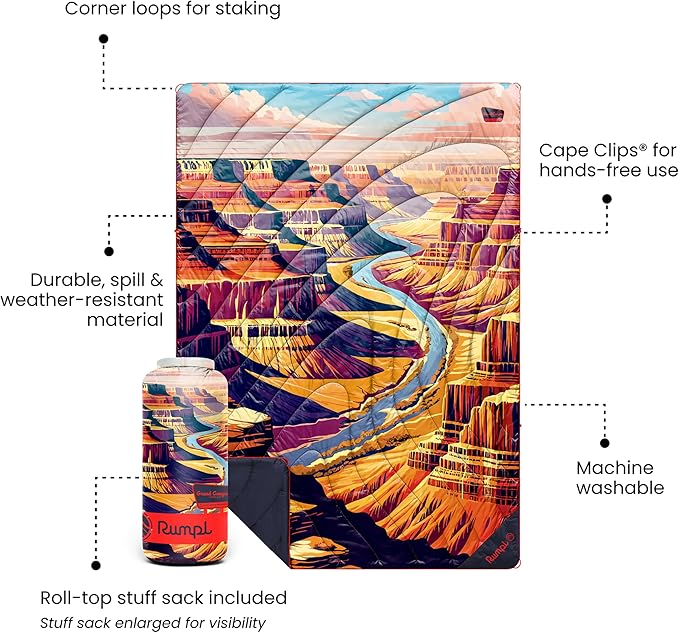 Rumpl Original Puffy National Park Blanket for Camping and Outdoors Grand Canyon - V3