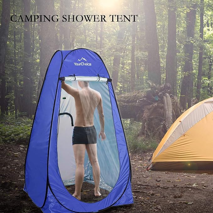 Your Choice Pop Up Privacy Shower Tent 3.9 x 3.9 x 6.2FT Portable Camping Changing Room Instant Setup Outdoor Shelter with Silver Coating Vent Window &amp Carry Bag for Beach Hiking &amp RV | Po