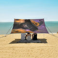 ALAZA Highland Cow Sunflower Halloween Beach Tent Sun Shelter UPF50+ Protection Beach Shade Canopy w/ 4 Sandbags for Outdoor Camping Fishing Backyard Fun Picnic 10x9 ft