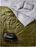 Double Sleeping Bags for Adults Backpacking Camping or Hiking - Waterproof Queen Sleeping Bags for Adults or Teens - Truck Tent Sleeping Pad