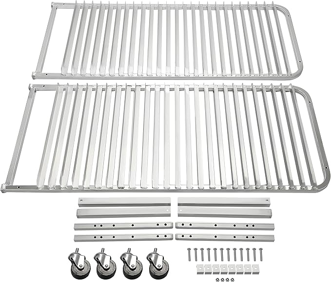 HECASA Adjustable Bun Pan Rack 25 Tier with Brake Wheels Bakery Sheet Rack for Foodservice KitchenRestaurant Pizzeria Hotel Home Aluminum 24.72 L x 20.5 W x 58''H Oxidation