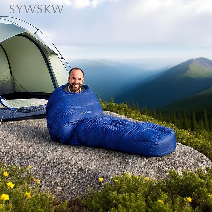 Down Sleeping Bag with Pillow for Backpacking15℉ 5℉ 0℉ Wide Down Sleeping Bag (86.6 in x 33.5 in) for AdultsYouth Camping and Hiking Outdoor with 680FP Duck Down
