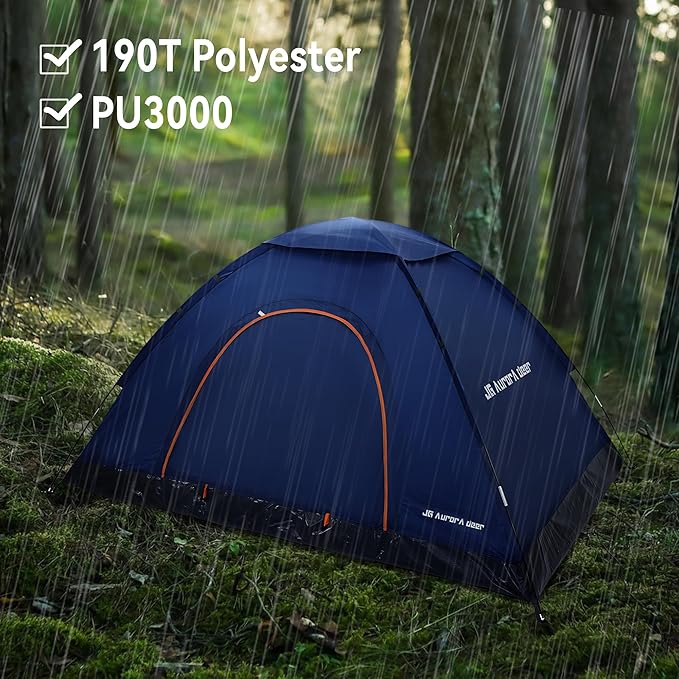 1/2/3/4 Person Tents Waterproof&ampWindproof Family Tents Camping-TentLightweight Portable Pop Up Tent for CampingHikingMountaineering or Beach Easy to Set Up Adventures Carry Bag